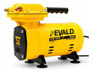 Compressor Ar Direto 1/2hp 350w 40 Psi Com Kit Bivolt Evald Amarelo