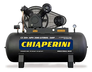 Compressor de ar 20 pés 5 HP 200L 20 APV Chiaperini trif.