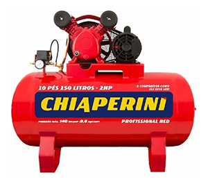 Compressor de ar 10 pés 150L 2 hp 140 lbs monofásico