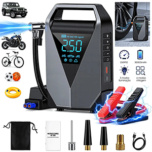aweshine Compressor de Ar Portátil 150PSI Automotivo com Auxiliar Partida Portátil